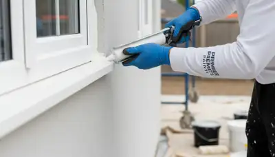 Professional caulking and sealing on Memphis, TN home exterior for weather protection