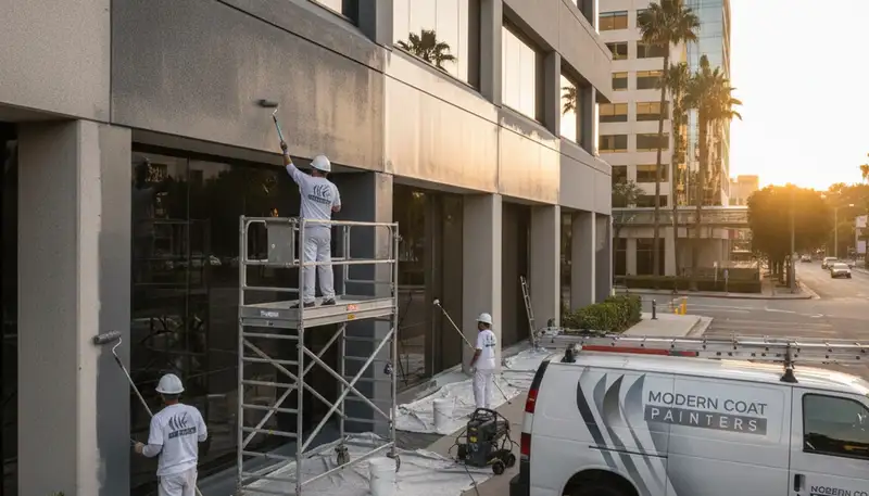 Professional commercial painters finishing an office interior in Memphis, TN