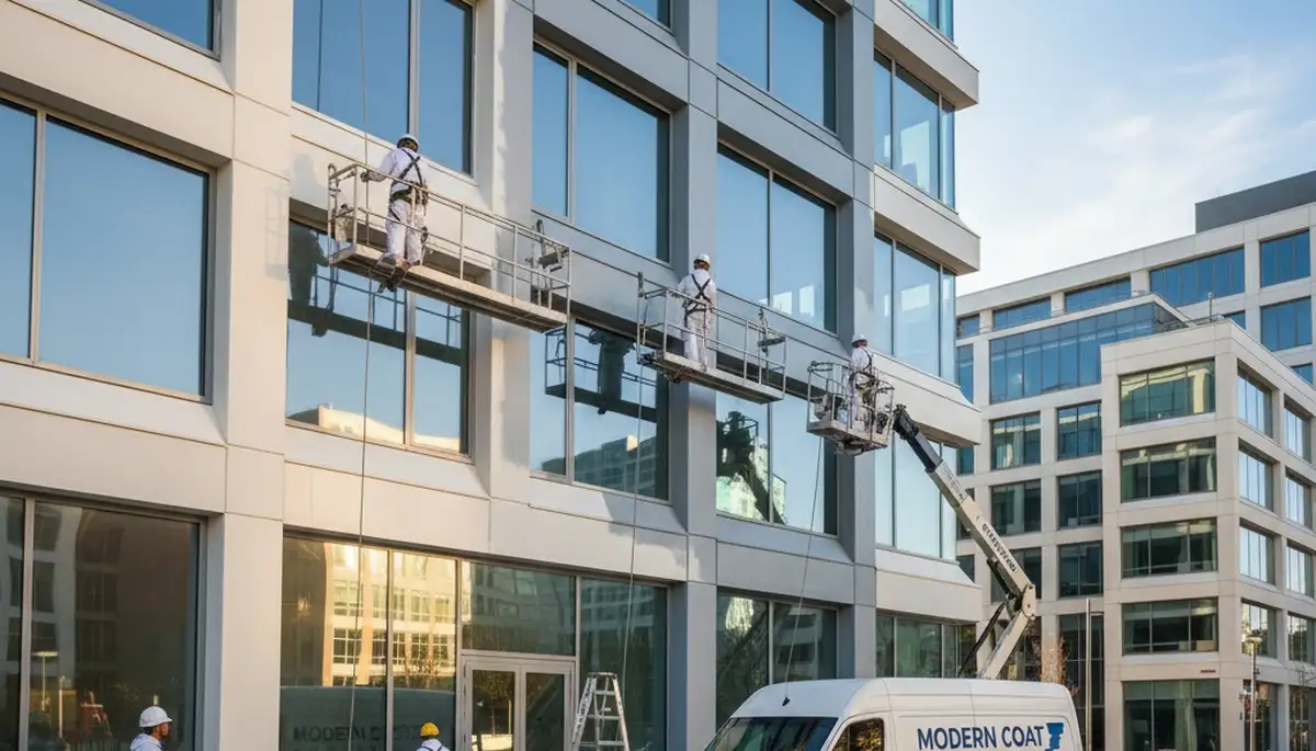 Professional commercial painters applying durable coatings in Memphis, TN business interior