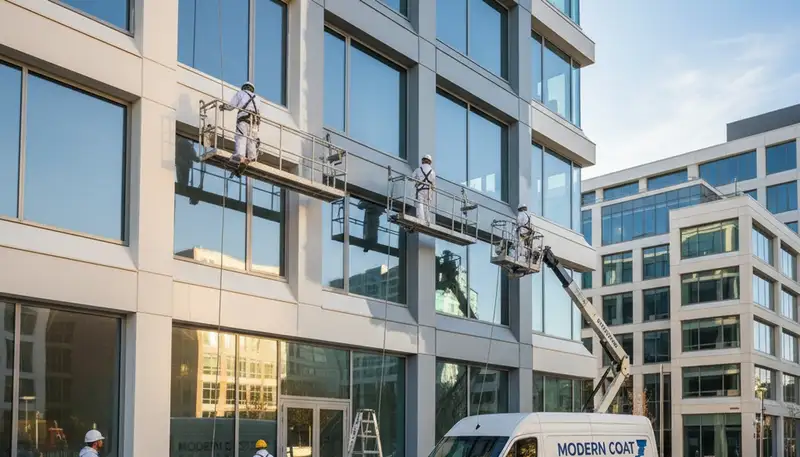 Professional commercial painters applying durable coatings in Memphis, TN business interior