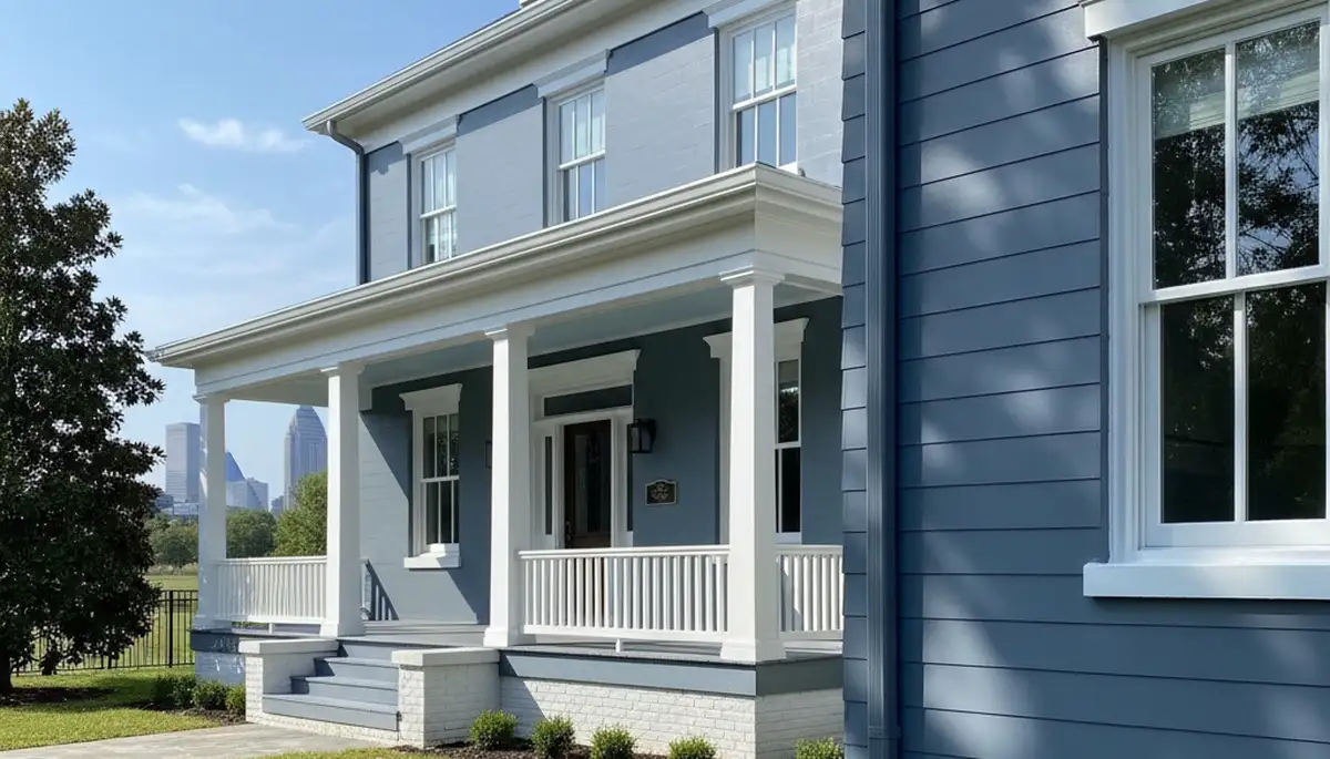 Fresh exterior house painting in Memphis, TN showcasing smooth, weather-resistant finishes