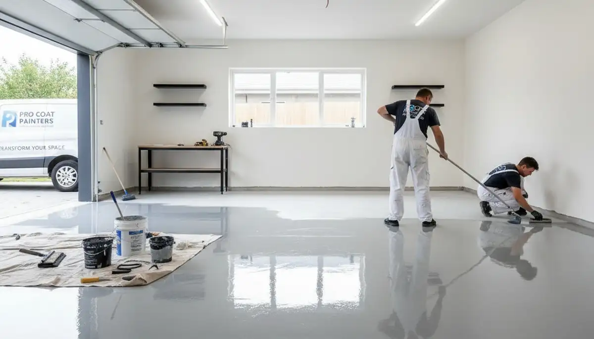 Professional epoxy floor coating in Memphis TN garage by local painting contractors