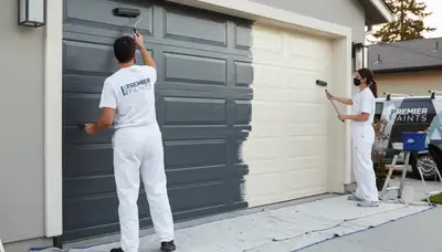 Professional garage door painting in Memphis TN by expert residential painters for lasting curb appeal