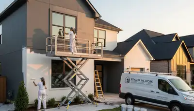 Professional house painters completing exterior home painting project in Memphis, TN