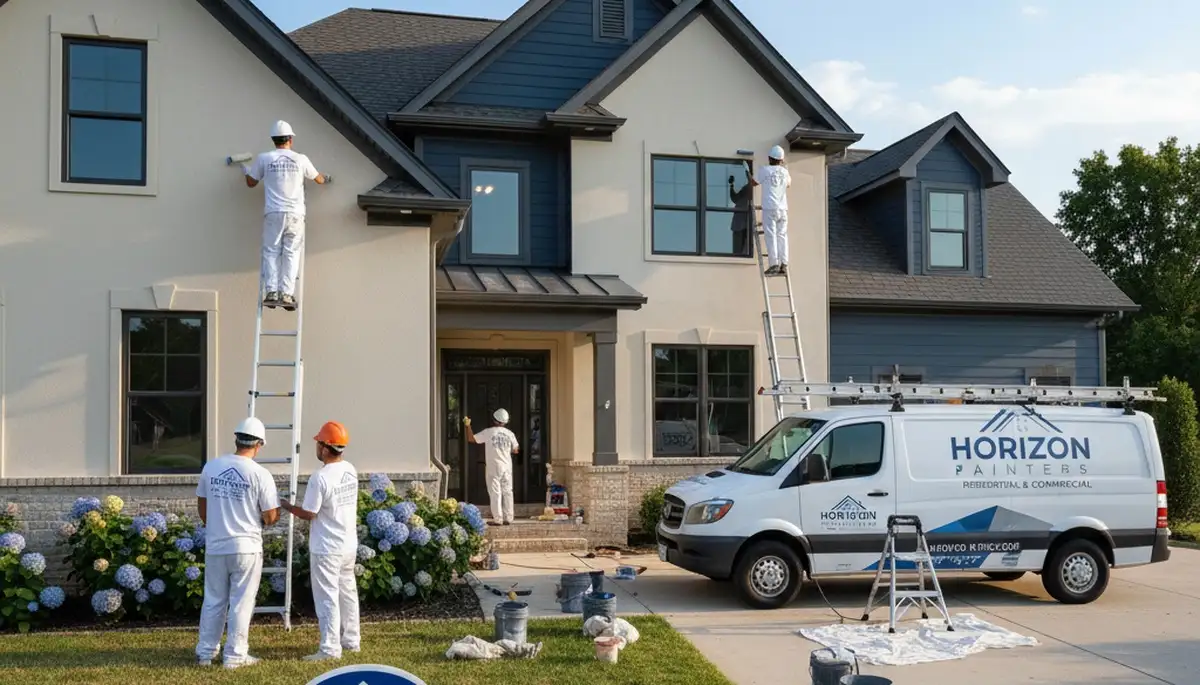 Professional house painters working on exterior home painting in Memphis, TN