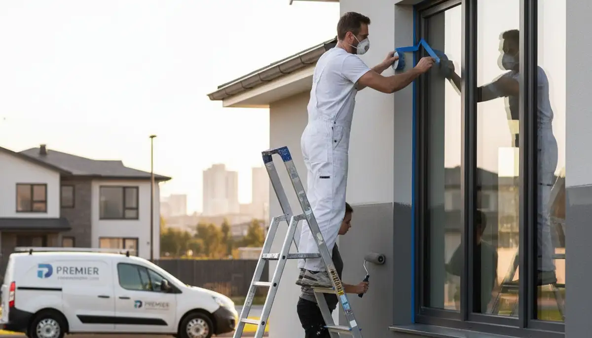 Professional house painters working on exterior home repaint in Memphis, TN