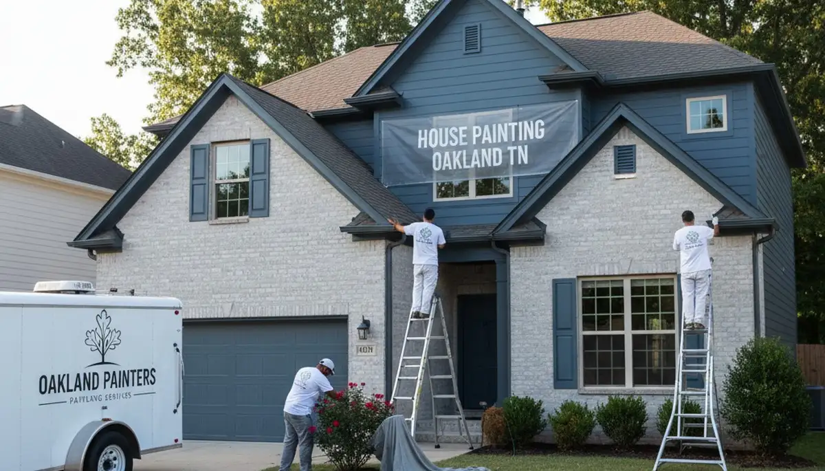 Professional house painters working on residential exterior in Memphis TN