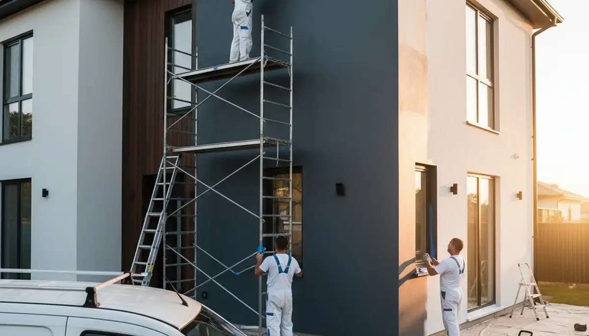 Professional house painters working on home exterior in Memphis TN
