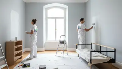 Professional interior house painting in Memphis TN by expert painters for historic home restoration