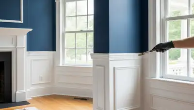 Professional interior trim painting with clean lines in a Memphis, TN home by expert house painters