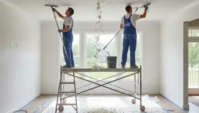 Professional popcorn ceiling removal in Memphis, TN home by expert local painting contractors