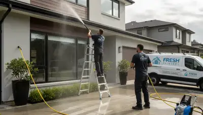 Professional pressure cleaning service restoring home exterior surfaces in Memphis, TN