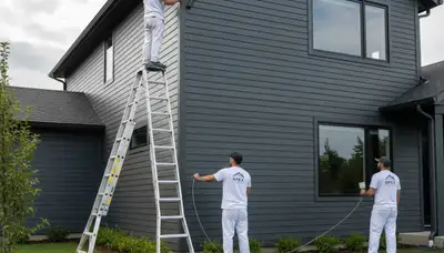 Professional siding painting on Memphis, TN home with durable weather-resistant exterior finish