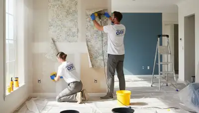 Professional wallpaper removal and surface prep by house painters in Memphis, TN